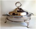 Silverplate Casserole Dish Server Marinex 2 Qt Glass Insert with Lid
