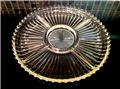 Vintage Pressed Glass Divided Plate Relish Dish Server