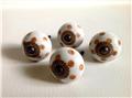 4 Caramel Polka Dot  Porcelain Cabinet Knobs Pulls Decorative Hardware