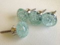 Aqua Blue Glass Bubble Cabinet Knobs Pulls Set of 4 Decorative Hardware  4.jpeg