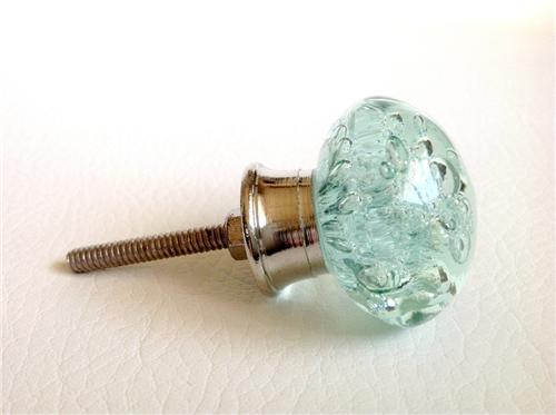Aqua Blue Glass Bubble Cabinet Knobs Drawer Pulls Bifold Doorknobs