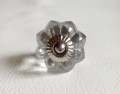 Clear Glass Flower Cabinet Knobs Pulls