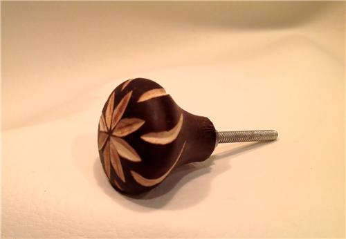 Carved Wood Rustic Cabinet Knobs Drawer Pulls