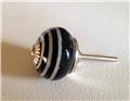 Black and Silvery White Porcelain Cabinet Knobs Dresser Drawer Pulls