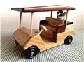 Wooden Golf Cart Model with Removeable Golf Clubs