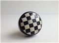 Black and White Checks on Bone Resin Cabinet Knobs Dresser Drawer Pulls