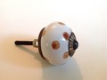 Caramel Polka Dot  Porcelain Cabinet Knobs Dresser Drawer Pulls