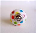 Multi Color Polka Dot Porcelain Cabinet Knobs Drawer Pulls