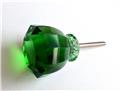 Antique Vintage Emerald Green Glass Crystal Cabinet Knobs Pulls Seconds