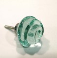 Chic Shabby Mint Green Glass Crystal Swirl Cabinet Furniture Knobs Pulls