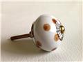 Porcelain Caramel Polka Dot Cabinet Knobs Dresser Drawer Pulls