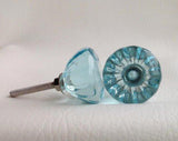 Antique Aqua Glass Cabinet Knobs Pulls Vintage Style 1.25 Inch-Dwyer Home Collection