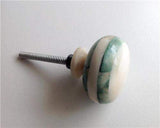 Soft Green Marble Accented Bone Cabinet Knobs Pulls 1.50 Inch-Dwyer Home Collection