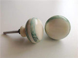 Soft Green on Natural Marbled Bone Cabinet Knobs Drawer Pulls 1.5 In-Dwyer Home Collection