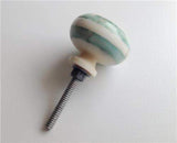 Soft Green on Natural Marbled Bone Cabinet Knobs Drawer Pulls 1.5 In-Dwyer Home Collection