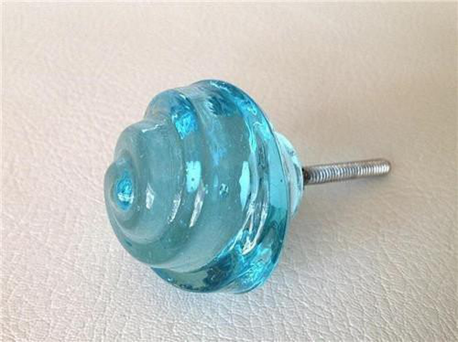 Chic Shabby Aqua Glass Swirl Cabinet Knobs Dresser Drawer Pulls 1.5 Inch-Dwyer Home Collection