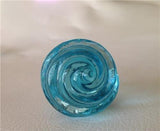 Chic Shabby Aqua Glass Swirl Cabinet Knobs Dresser Drawer Pulls 1.5 Inch-Dwyer Home Collection