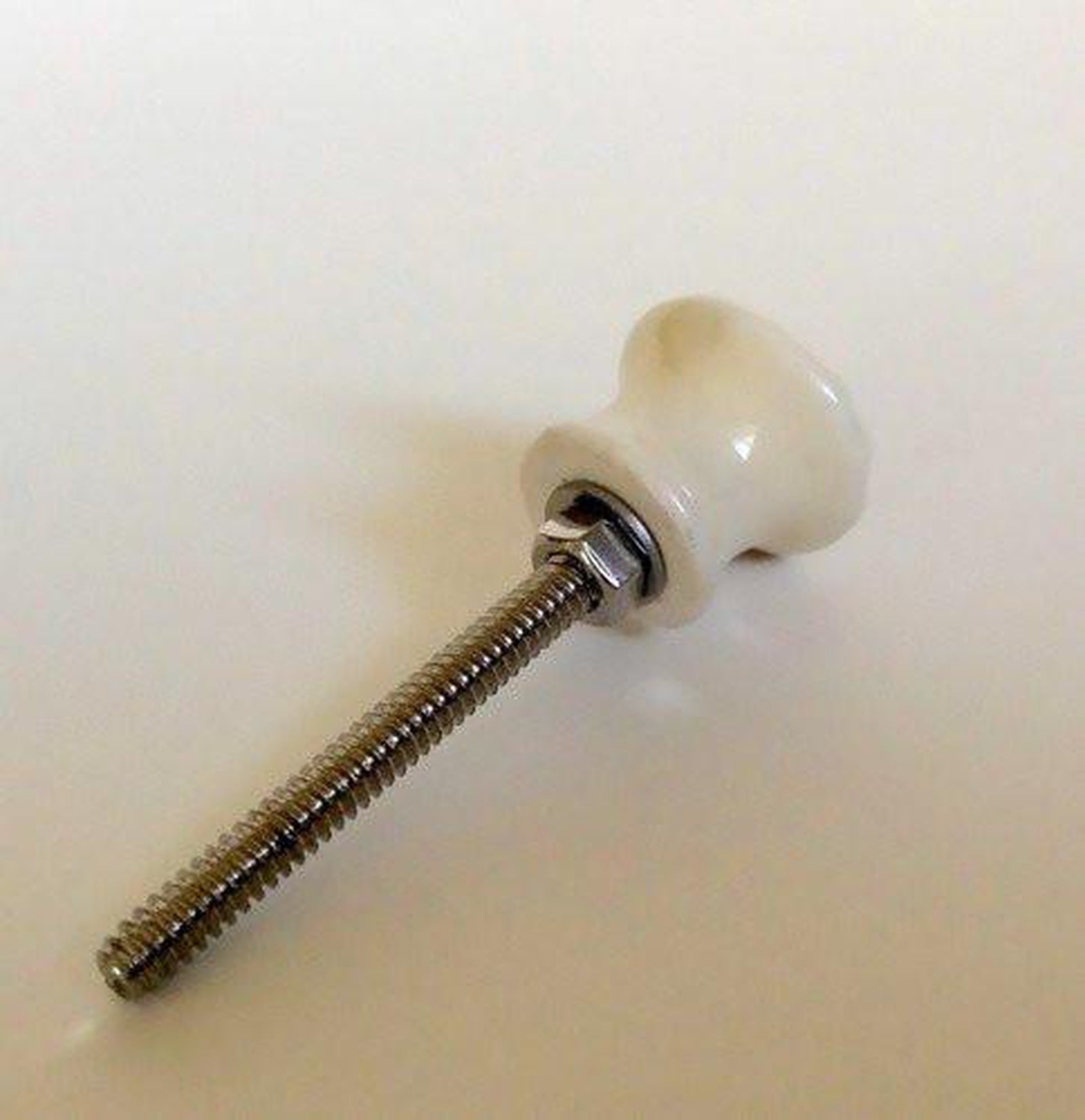 Small Cream Porcelain Cabinet Knobs Drawer Pulls ⅞ Inch-Dwyer Home Collection