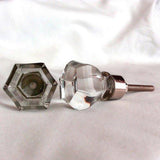 Small Clear Glass Crystal Hexagon Cabinet Knobs Drawer Pulls (s)-Dwyer Home Collection