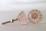 Antique Vintage Style Light Pink Glass Cabinet Knobs Pulls 1.25 Inch (s)-Dwyer Home Collection