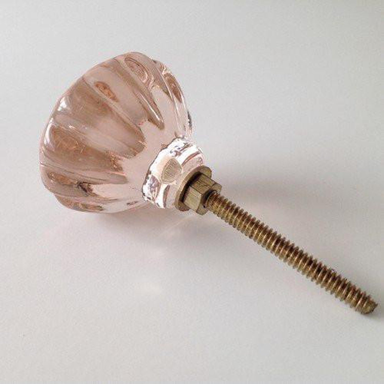 Light Pink Glass Cabinet Knobs Pulls 1.25 Inch Vintage Antique Style-Dwyer Home Collection