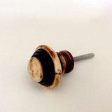 Mid-Century Wood and Bone Cabinet Knobs Drawer Pulls 1.25 Inch-Dwyer Home Collection