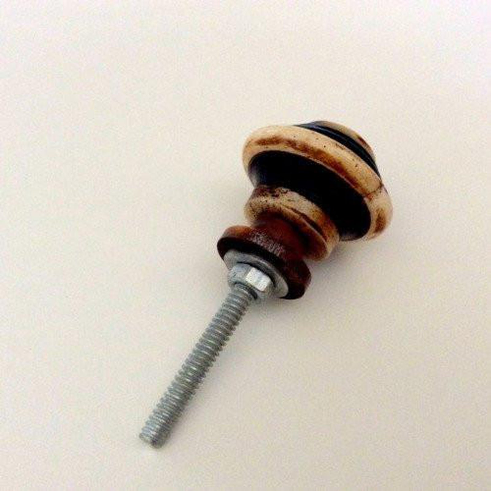 Mid-Century Wood and Bone Cabinet Knobs Drawer Pulls 1.25 Inch-Dwyer Home Collection