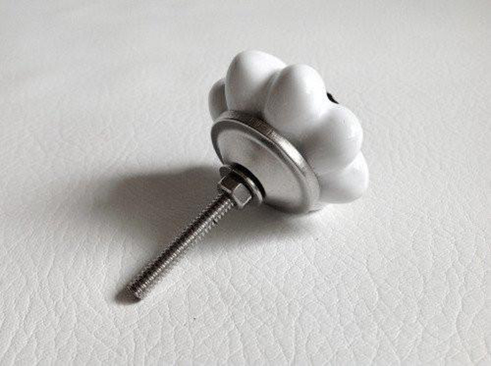 Classic White Porcelain Flower Cabinet Knobs Dresser Drawer Pulls-Dwyer Home Collection