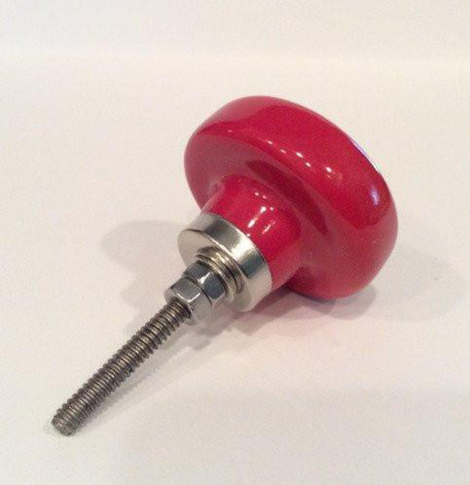 Red Porcelain Sewing Button Cabinet Knobs Drawer Pulls-Dwyer Home Collection