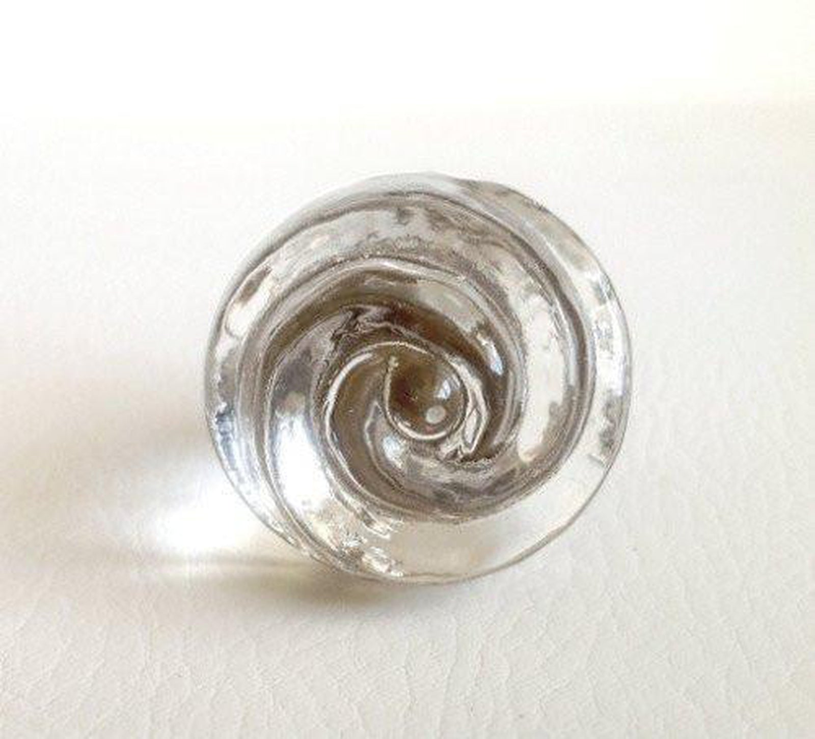 Chic Shabby Clear Glass Swirl Cabinet Furniture Knobs Pulls 1.65 Inch-Dwyer Home Collection