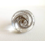 Chic Shabby Clear Glass Swirl Cabinet Furniture Knobs Pulls 1.65 Inch-Dwyer Home Collection