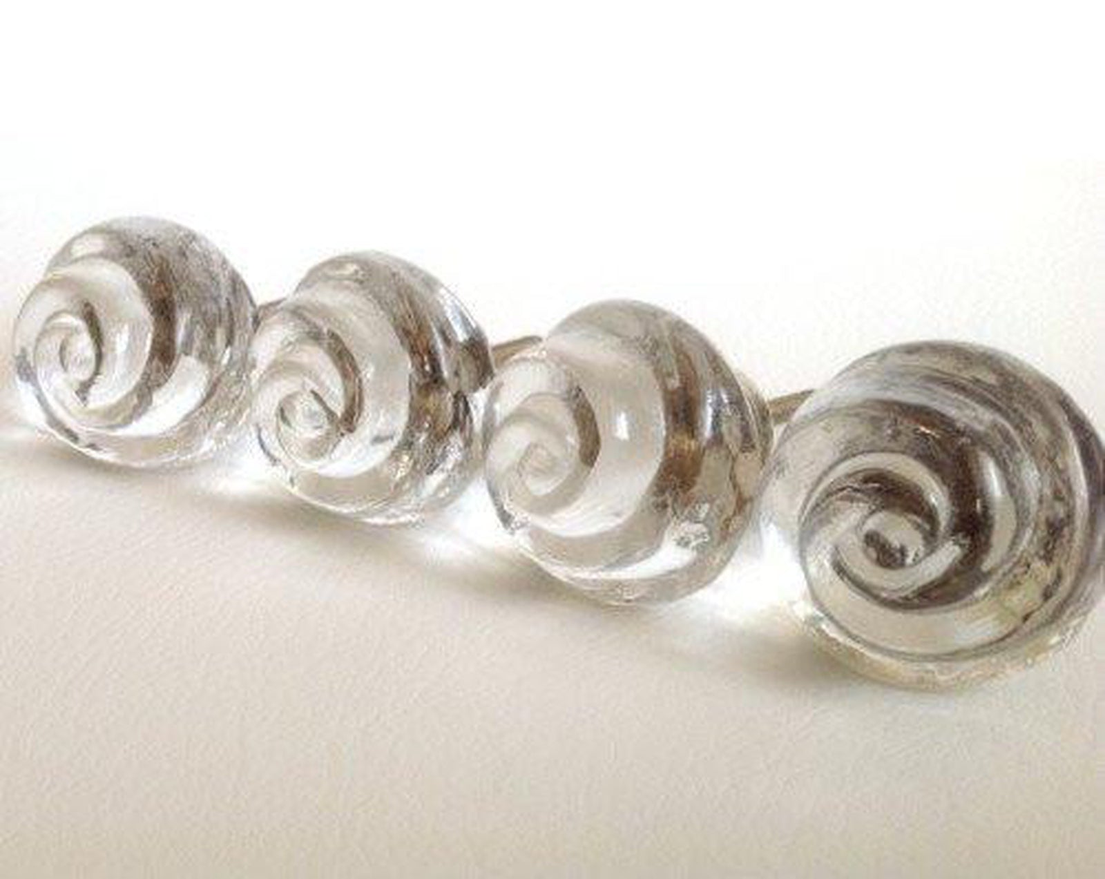 Chic Shabby Clear Glass Swirl Cabinet Furniture Knobs Pulls 1.65 Inch-Dwyer Home Collection