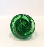 Chic Shabby Emerald Green Cabinet Knobs Drawer Pulls Swirled Glass 1.75 Inch-Dwyer Home Collection
