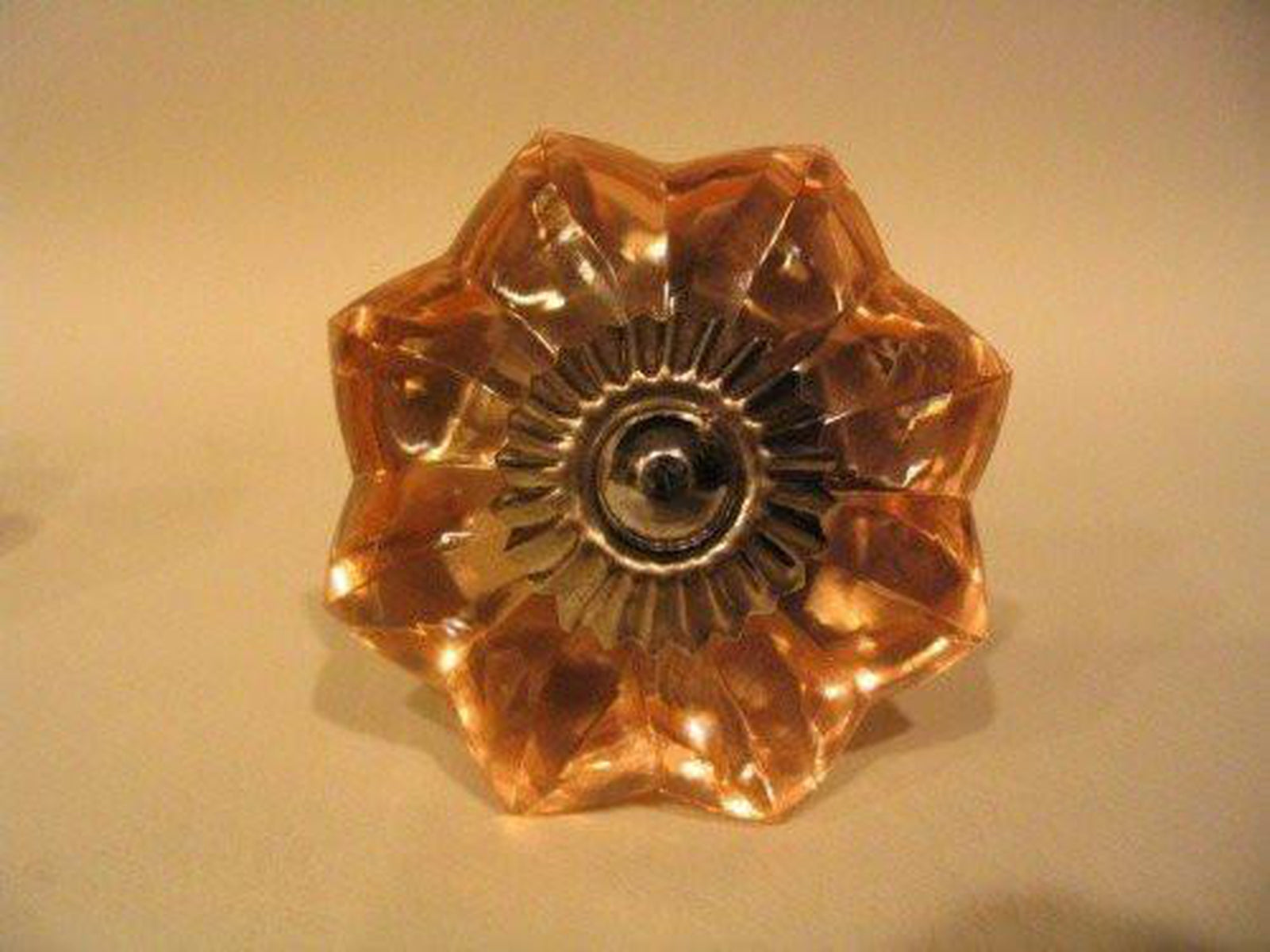 Amber Glass Flower Drawer Pulls Cabinet Knobs Antique Style 1.65 Inch-Dwyer Home Collection