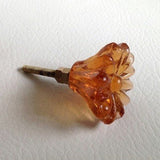 Amber Glass Crystal Daisy Drawer Pulls Cabinet Knobs 1.4 Inch-Dwyer Home Collection