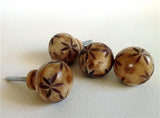 Rustic Natural Carved Bone Cabinet Knobs Dresser Drawer Pulls 1.5 In Set of 4-Dwyer Home Collection