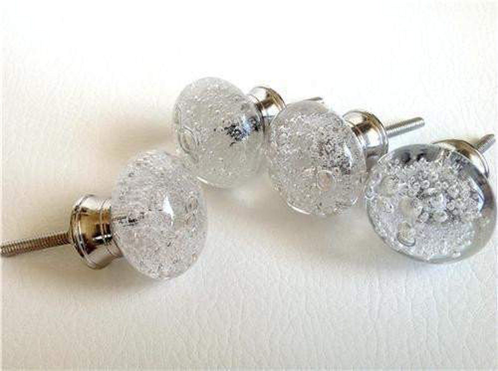 Clear Glass Bubble Cabinet Knobs Dresser Drawer Pulls (s)-Dwyer Home Collection