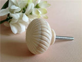 Cream Ivory Carved Bone Swirls On Cabinet Knobs Drawer Pulls 1.50 Inch (s)-Dwyer Home Collection