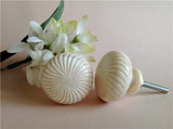 Cream Ivory Carved Bone Swirls On Cabinet Knobs Drawer Pulls 1.50 Inch (s)-Dwyer Home Collection