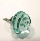 Chic Shabby Mint Green Glass Swirl Cabinet Knobs Drawer Pulls 1.65 Inch (s)-Dwyer Home Collection