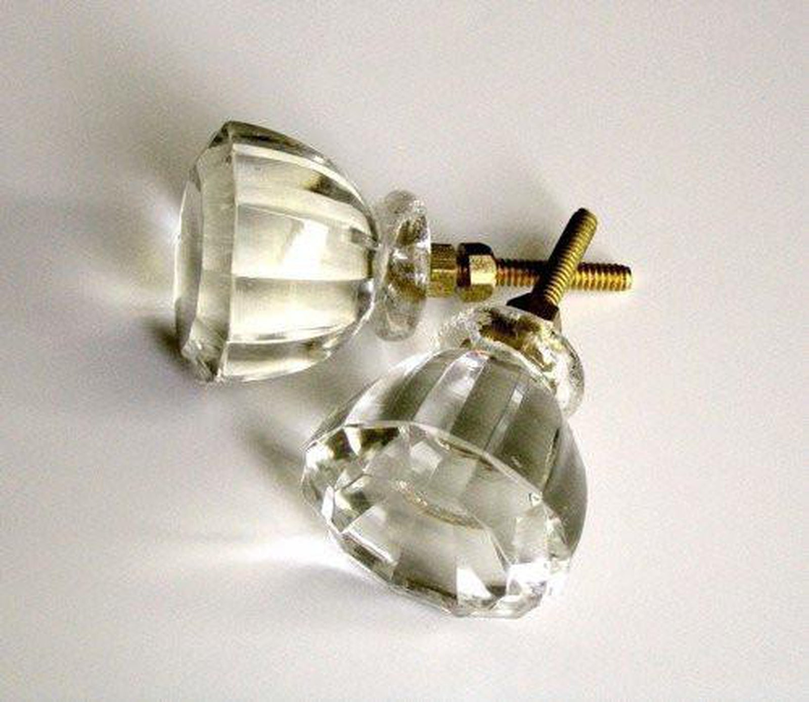 Vintage Modern Clear Glass Cabinet Knobs Drawer Pulls 1.50 Inch (s)-Dwyer Home Collection