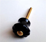 Small Black Porcelain Cabinet Knobs Mini Desk Drawer Pulls 7/8 Inch-Dwyer Home Collection
