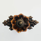 Amber Glass Flower Drawer Pulls Cabinet Knobs Antique Style 1.65 Inch-Dwyer Home Collection
