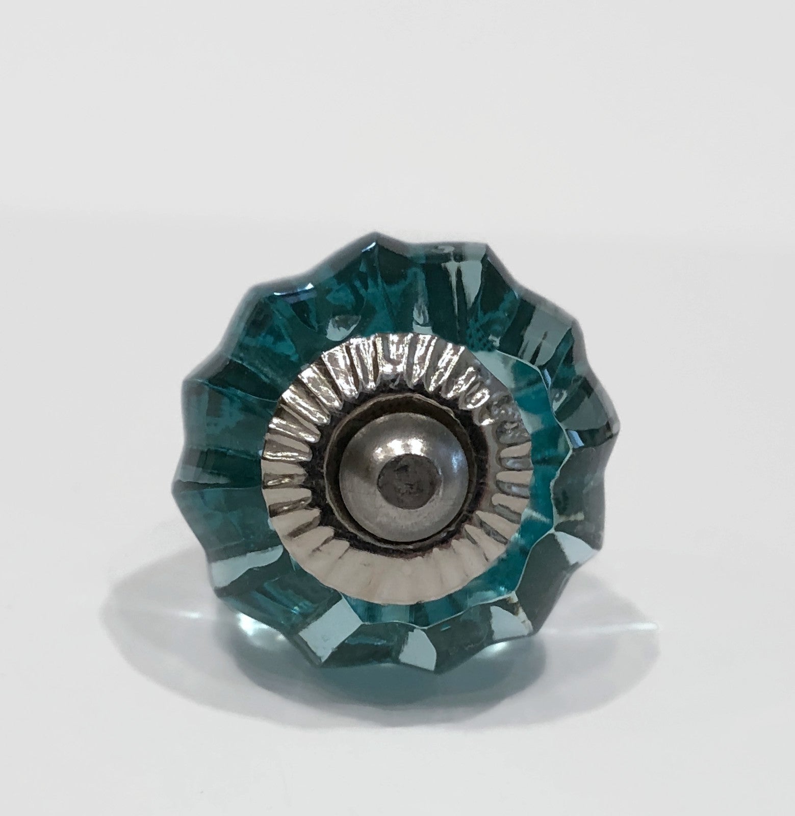 Mini Aqua Faceted Glass Cabinet Knobs Dresser Drawer Pulls 1 Inch-Dwyer Home Collection