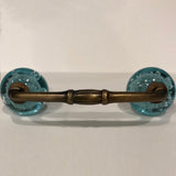 Aqua Glass Bubble 4 Inch Slim Style Cabinet Handles Drawer Pulls-Dwyer Home Collection