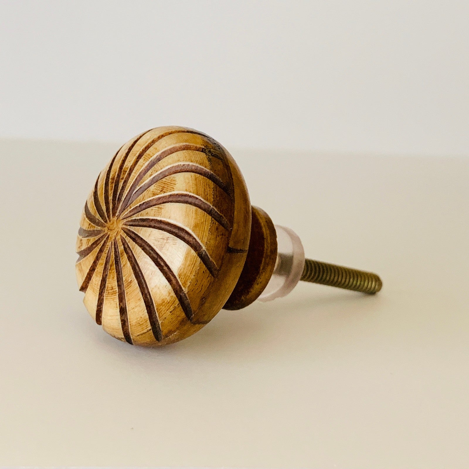 Swirl Design On Carved Bone Cabinet Knobs Dresser Drawer Pulls-Dwyer Home Collection