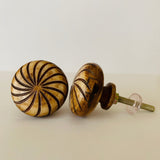 Swirl Design On Carved Bone Cabinet Knobs Dresser Drawer Pulls-Dwyer Home Collection