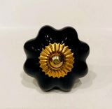 Classic Black Porcelain Cabinet Knobs Drawer Pulls 1.75 Inch-Dwyer Home Collection