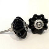 Classic Black Porcelain Cabinet Knobs Dresser Drawer Pulls 1.75 Inch-Dwyer Home Collection