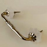 Frosted White Glass Accents On 4 Inch Slim Or Swirled Handles-Dwyer Home Collection